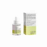 Die Rückseite der Flasche und der Verpackung des Vita Elixia Bioactive Prebiotics Jelly Serum mit der vollständigen Liste der Inhaltsstoffe, der ECOCERT-Zertifizierung und der veganen Kennzeichnung